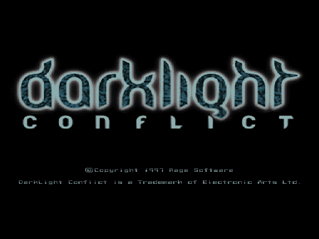 Darklight Conflict title screen for Playstation